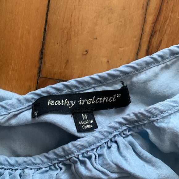 Kathy Ireland Blue Ruffled Tiered chambray Sundress - Picture 4 of 4